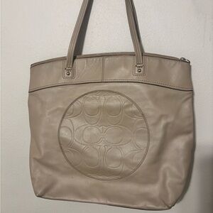 Coach Laura Taupe Leather Tote Bag